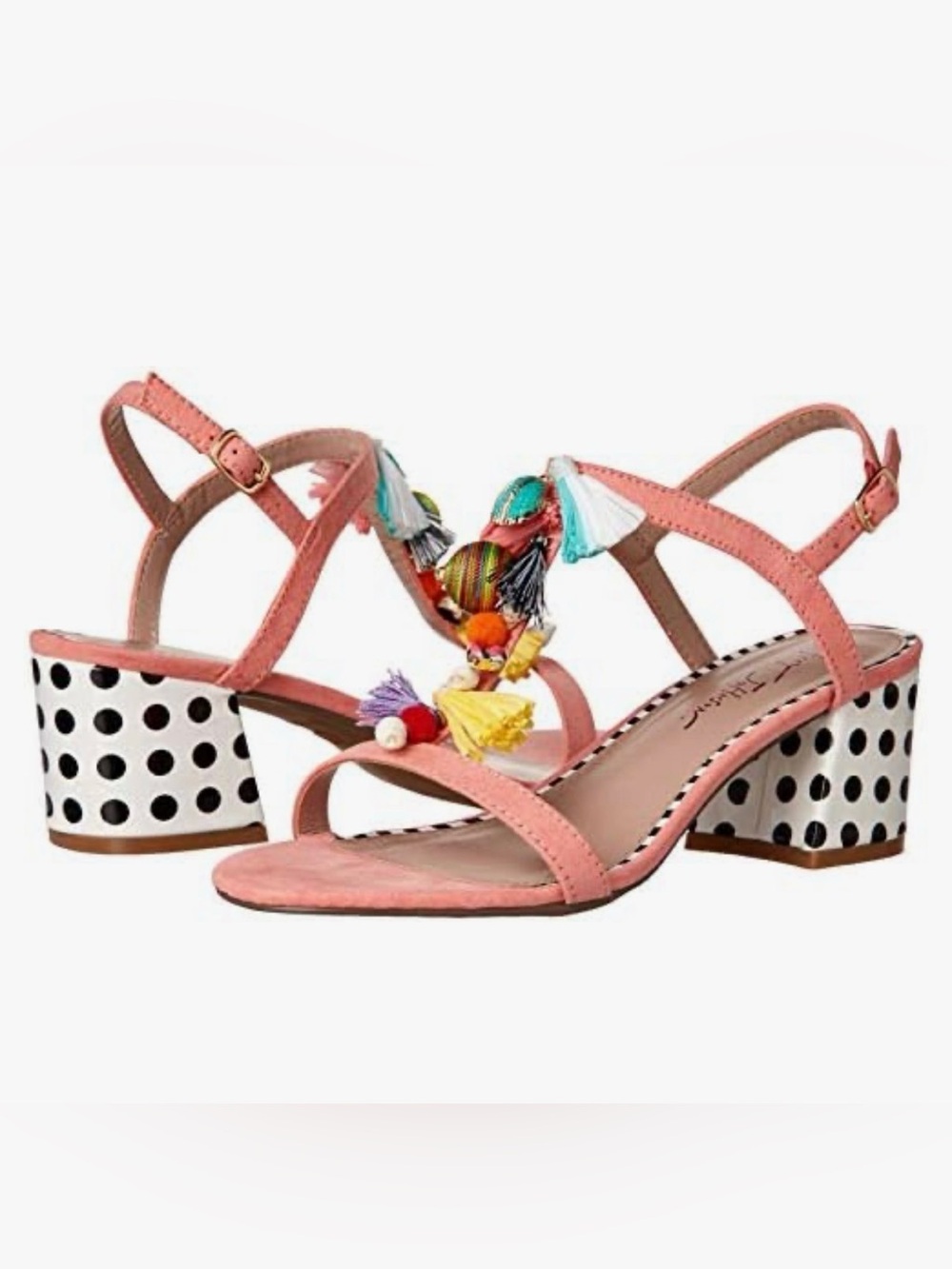 Betsey Johnson, Dynah Seashell Tussle Block Heel Sandals